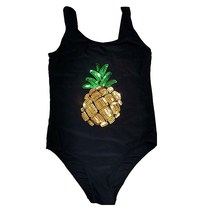 Export Foreign Trade girl one-piece swimsuit girl princess cute big pineapple fashion sequins