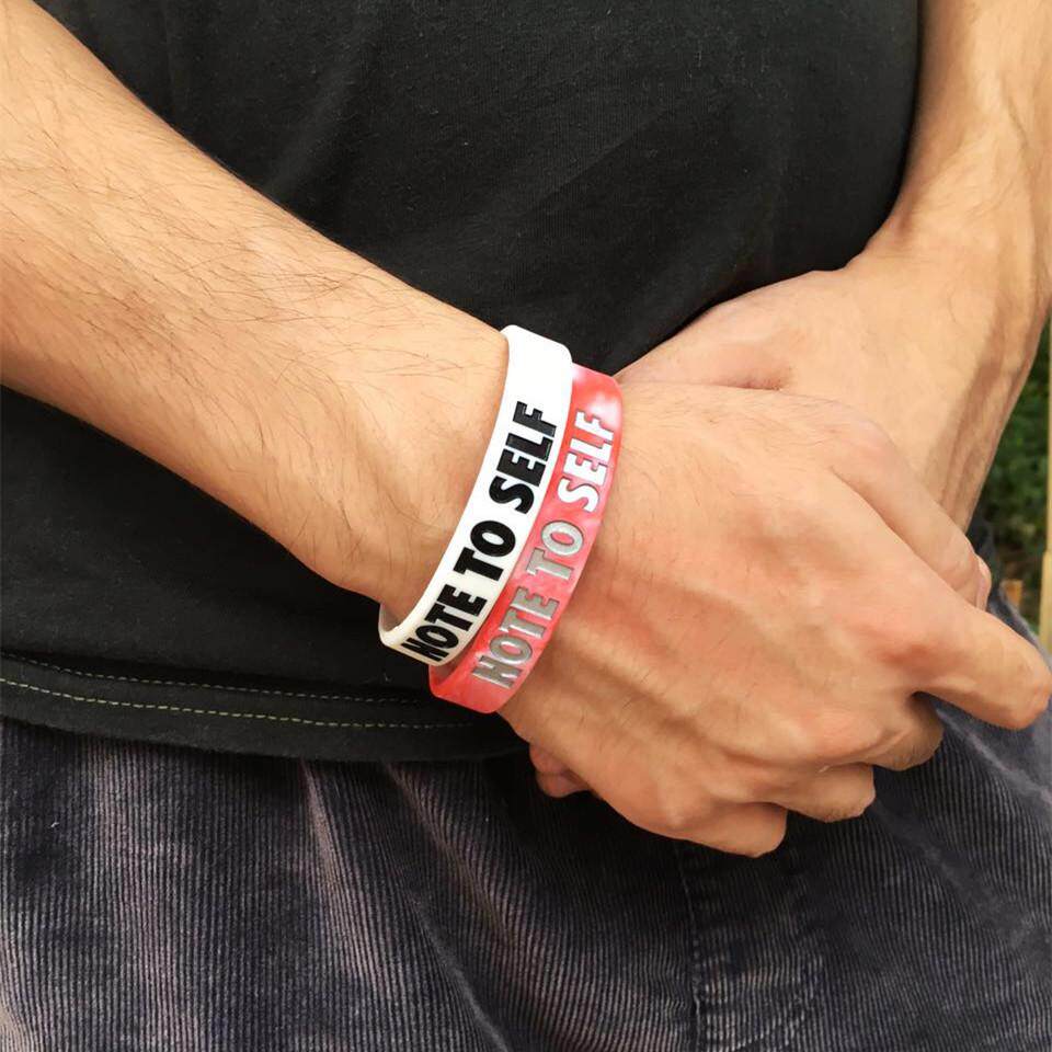 note to self自我激励篮球运动腕带韦德之道天然硅胶情侣大小手环