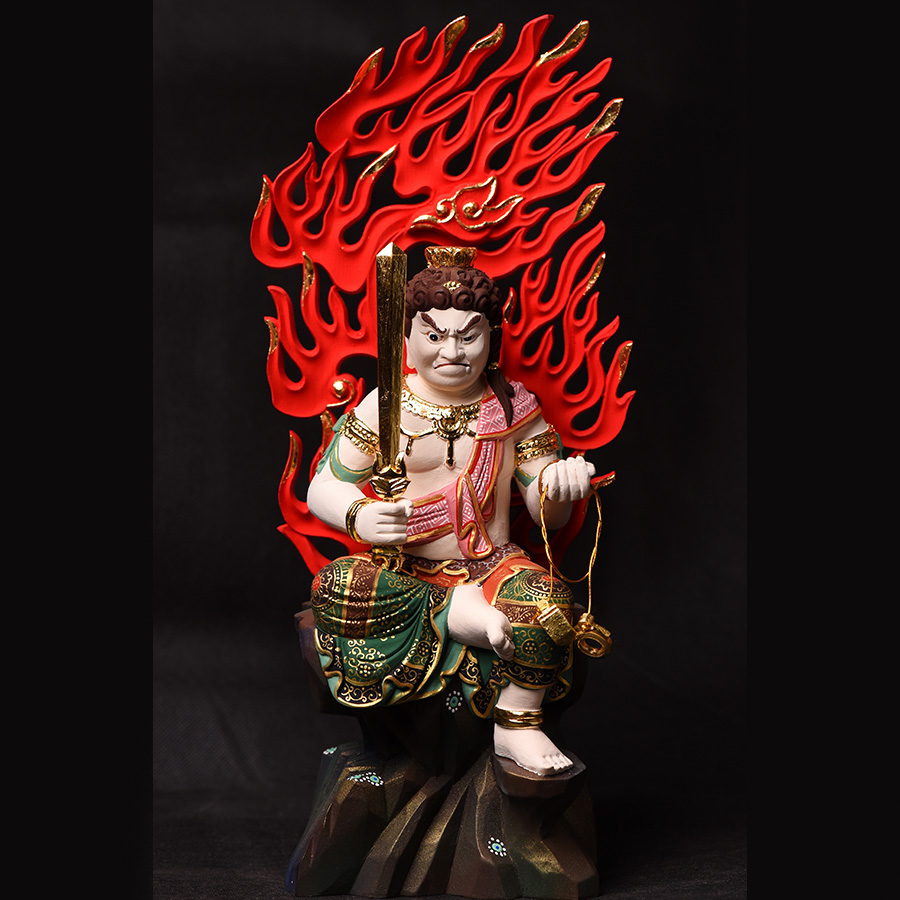 不动明王五色不动明王供养佛如法佛像工艺品木雕真言宗唐密佛像