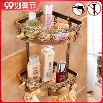 Antique bathroom triangle basket corner bathroom wall Wall double corner shelf European space aluminum corner basket