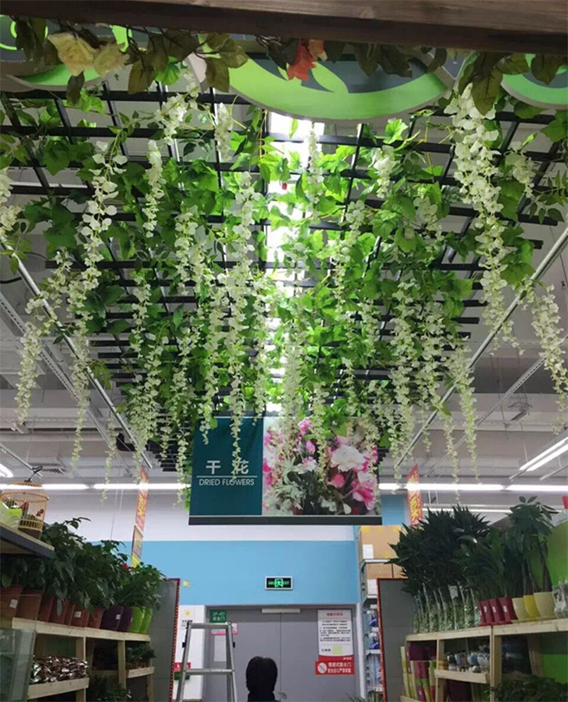 仿真葡萄叶藤条 吊顶装饰藤假树叶塑料假花藤绿植物叶子厂家批发图片