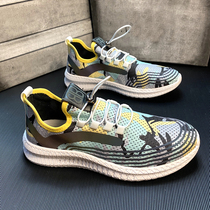 Canvas shoes mens 2021 summer new mesh breathable one-foot pedal sneakers casual wild trend mens shoes tide