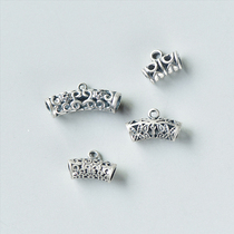 s925 silver belt ring elbow Thai silver made old hollow bead wearing bracelet necklace accessories DIY silver handmade material