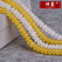 Zen Dew white chalcedony yellow chalcedony abacus beads scattered beads semi-finished DIY handmade beads female jewelry accessories