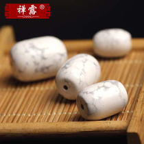 Zen Dew high imitation White Pine stone bucket beads scattered beads White turquoise drum beads Wen play jewelry Beed hand string accessories with beads