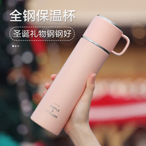 Thermos cup 316 stainless steel large capacity girls water cup Pink with cover cup mens high-grade tea cup