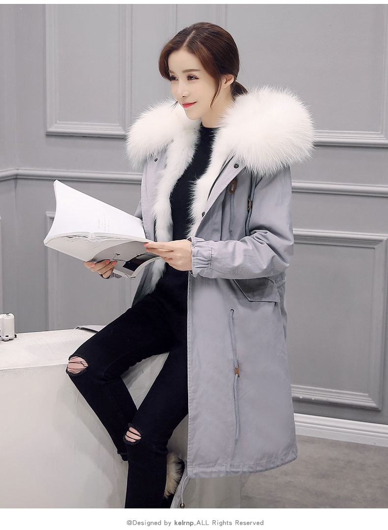来自星星的你周冬雨同款外套女白貉子毛领狐狸毛皮草内胆派克大衣