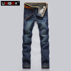 修身直筒韩版牛仔裤