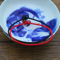 Xiao Zhe with the same red rope hand rope womens original year braided rope male couple bracelet ox year giant red rope can be worn beads