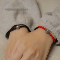 Light luxury exquisite sterling silver five Emperor money transfer beads woven 2021 cattle born year red rope hand rope male couple bracelet female