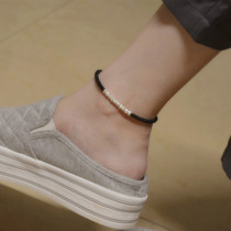 Lucky sterling silver transfer beads anklet female red rope this year lucky red hand rope male couple bracelet female girlfriend hand rope