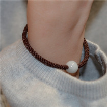 Simple Jade Road road Road Jade Jade transfer Pearl red rope hand rope male student girlfriends couple bracelet female fine