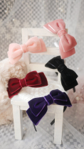 (Zan)(pass vendor) BJD1 3 1 4 retro velvet bow hairband hairclip pin headgear (8 colors