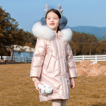 2020 childrens new ABC girl down jacket long thick medium child girl childrens clothing foreign style coat