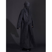 VAPOURBLUE original design dark wool fleece waist coat mens and womens winter long over-the-knee coat