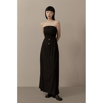 VAPOURBLUE original design sense niche dress female 2021 summer Hepburn style waist tube top skirt