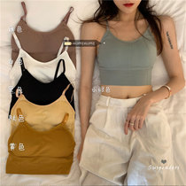 Interior sexy girl sports vest Korean version of summer wear thin solid color wild boob underwear bra