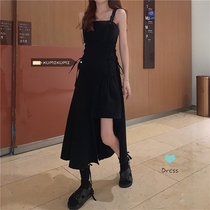Temperament Irregular Slit Black Slim Skirt Womens Skirt 2021 New Summer Long Dress