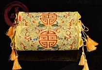 Authentic Indian Old Sandalwood Powder Love Car Repair Cervical Spirit Embroidery Metal Bread Retro Pillow Case