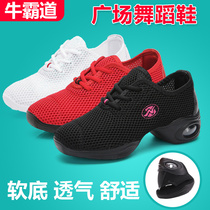 Niu overbearing square dance shoes dance womens shoes soft sole 2019 four seasons net new modern dance shoes dance shoes 8807