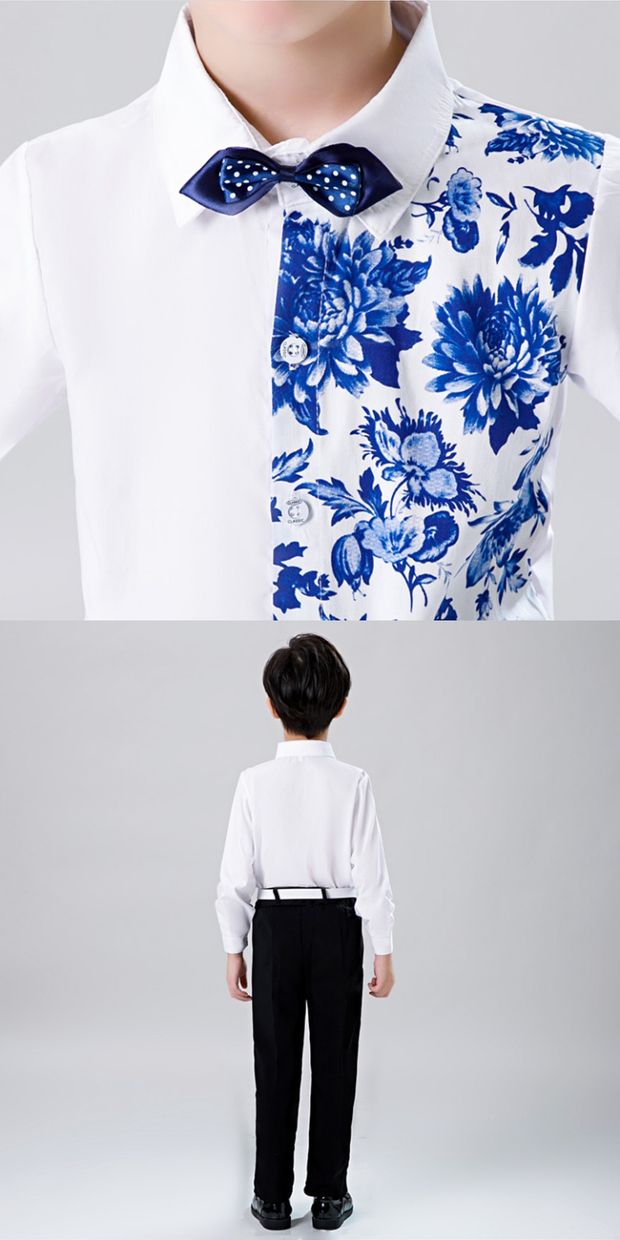 元旦新款儿童青花瓷演出服古筝表演服中小学生大合唱比赛演出服装