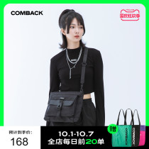 COMBACK Leisure shoulder bag Mens Tide Brand Summer National Tide Women Shoulder Bag Black Satchel Fashion ins Backpack