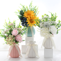 Simulation flower set fake flower berry hydrangea rose home living room dining table floral decoration decoration small fresh vase