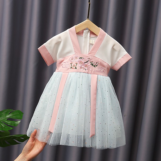 Girl Hanfu Dress Spring Dress 2020 New Girl China Wind Baby Autumn Foreign Pie Princess Qipao Dress