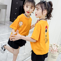 Girls short sleeve t shirt pure cotton summer dress 2022 new childrens air half sleeve tops girl summer loose shirt