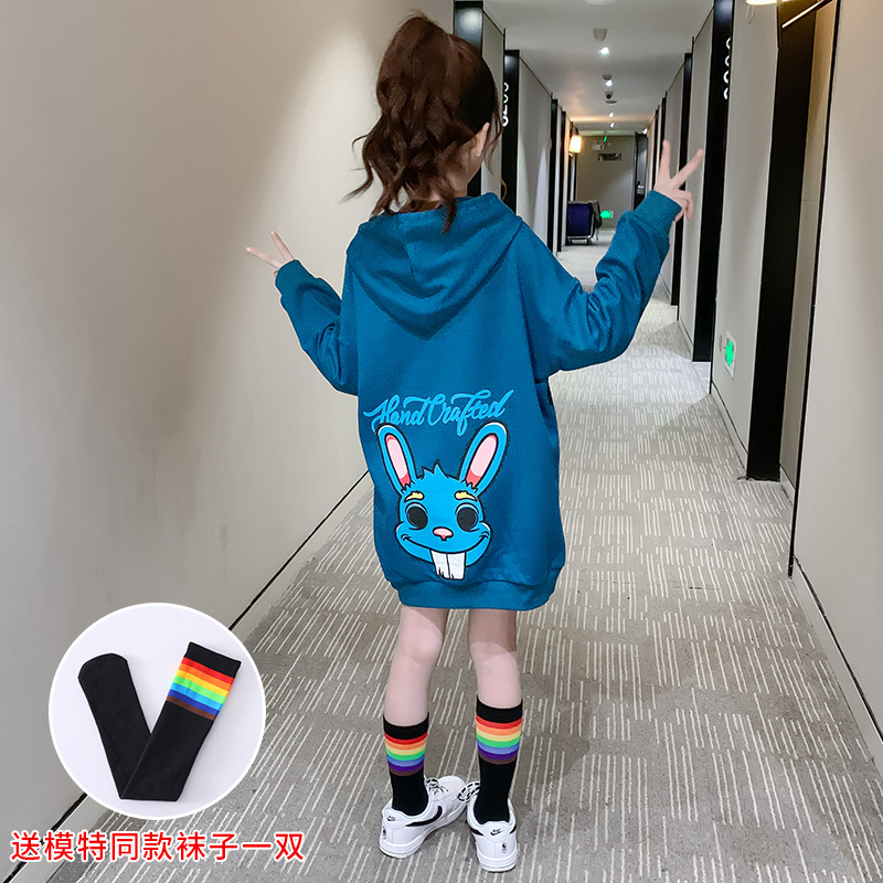 Girl's Lianhood Sports shirt for long version 2022 new spring autumn Children's Yoo CUHK Tong Casual Long Sleeve Blouse