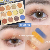 Cowboy blue contrast color is excellent eye shadow plate is fresh and niche ins super hot cheap student gray purple blue earth color