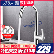 Kowherd Kitchen Faucet Cold and Hot Wash Basin Tauce 360 Can Rotate Household Splash Trough Terminal Kitchen Payment