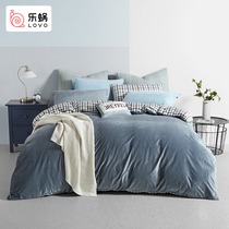 Le snail home textile LOVO warm velvet winter Crystal velvet bed sheet four-piece double-sided velvet flannel thick warm quilt cover