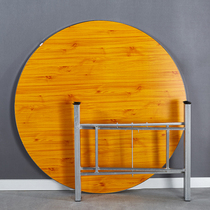 Household round table steel edge folding big round table 10 people 12 people round table hotel restaurant snack bar table