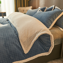 Flannel quilt cover single single student dormitory double-sided velvet coral velvet Falaine double plus velvet quilt cover winter