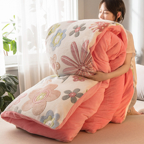 Winter bifacial lamb suede quilt winter quilted by winter full cotton by core and thickened with warm 10 catty bedding