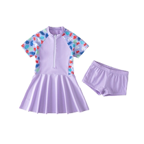 Childrens swimsuit girl one-piece girl ins swimsuit professional middle and large children conservative cute skirt swimsuit professional