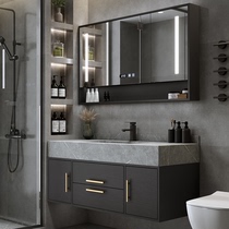 Light Extravagant Smart Rock Board Integrated Bath Cabinet Combined Mirror Cabinet Suit Modern Toilet Wash Washbasin Wash table