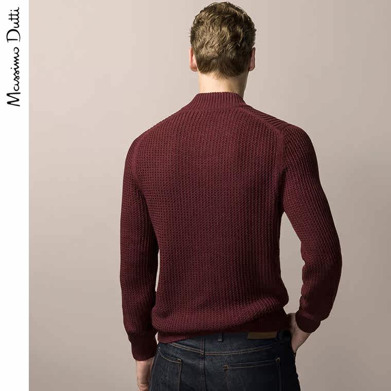 Massimo Dutti 男装 皮饰件针织衫 00915082605