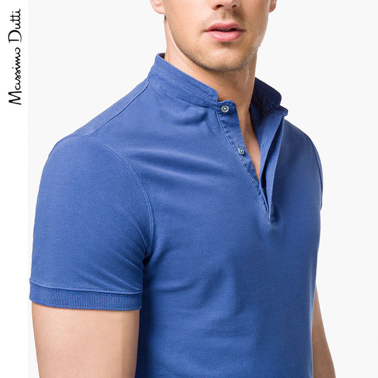 Massimo Dutti 男装 全棉染色立领高尔夫球衫 00705202447