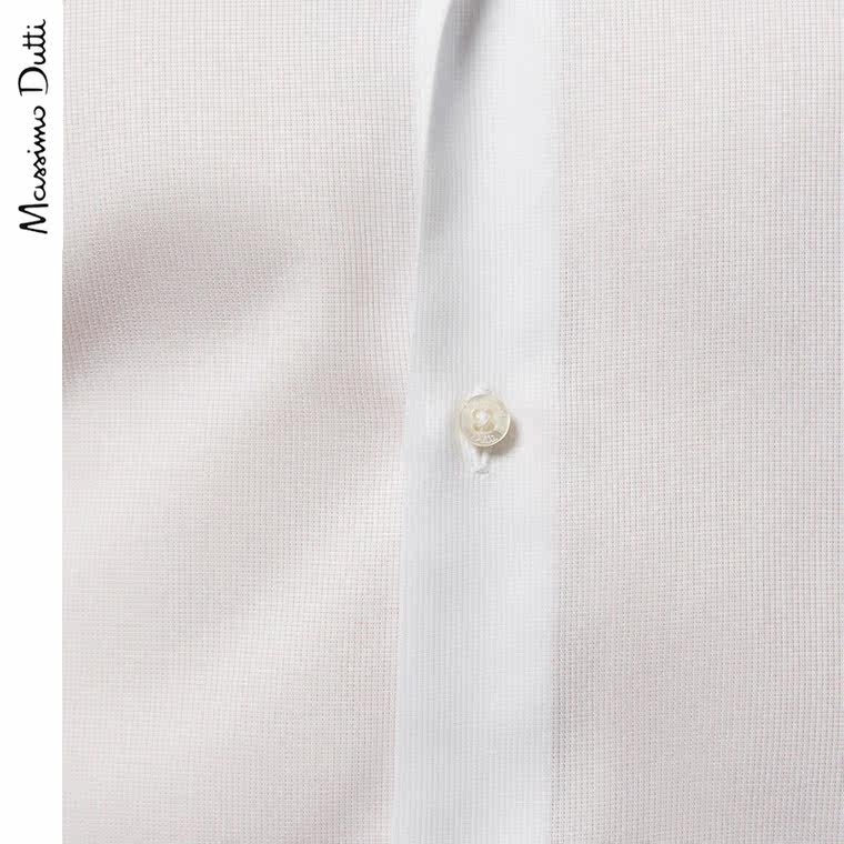 Massimo Dutti 男装 修身款全棉方格花布衬衫 00104251250