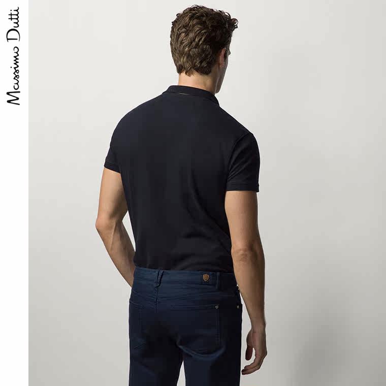 Massimo Dutti 男装 修身款素色高尔夫球衫 00704202401