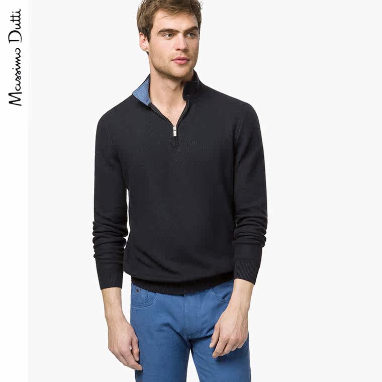 Massimo Dutti 男装 拉链领口针织衫 00912081401