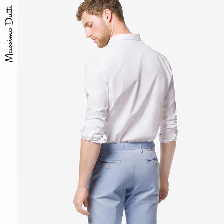 Massimo Dutti 男装 修身款全棉牛津衬衫 00141484250