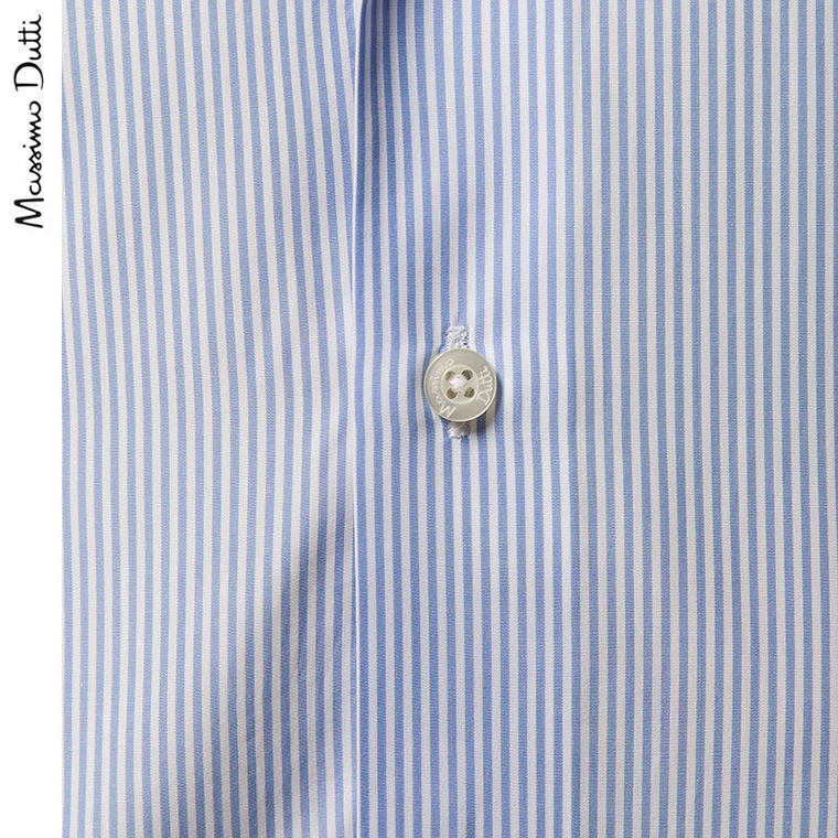 Massimo Dutti 男装 修身款全棉条纹衬衫 00106243400