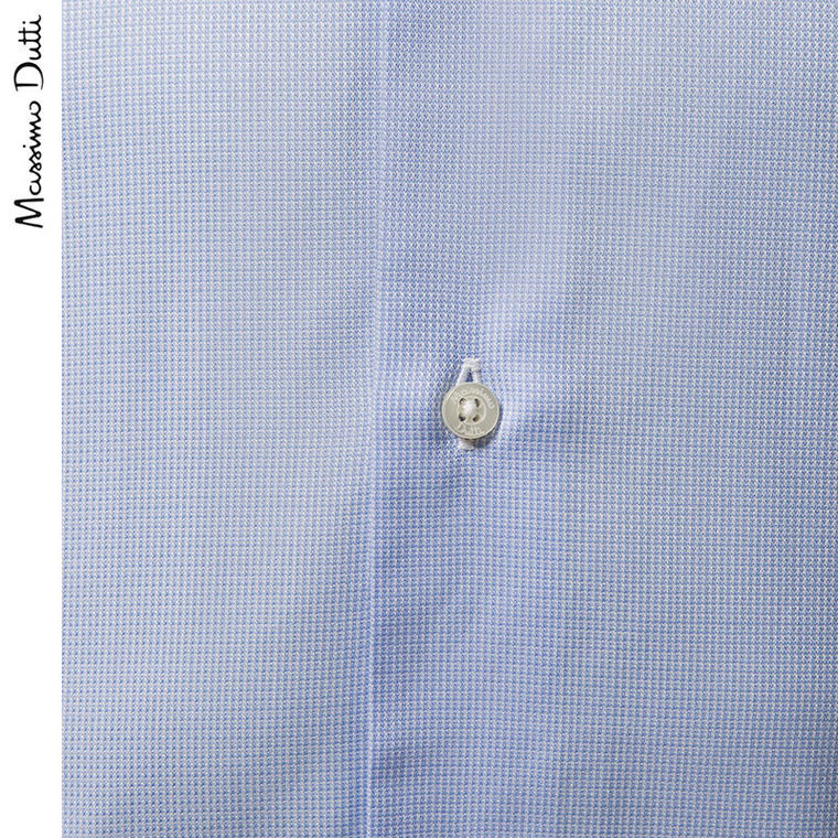 Massimo Dutti 男装 修身款全棉斑纹素色衬衫 00103252400