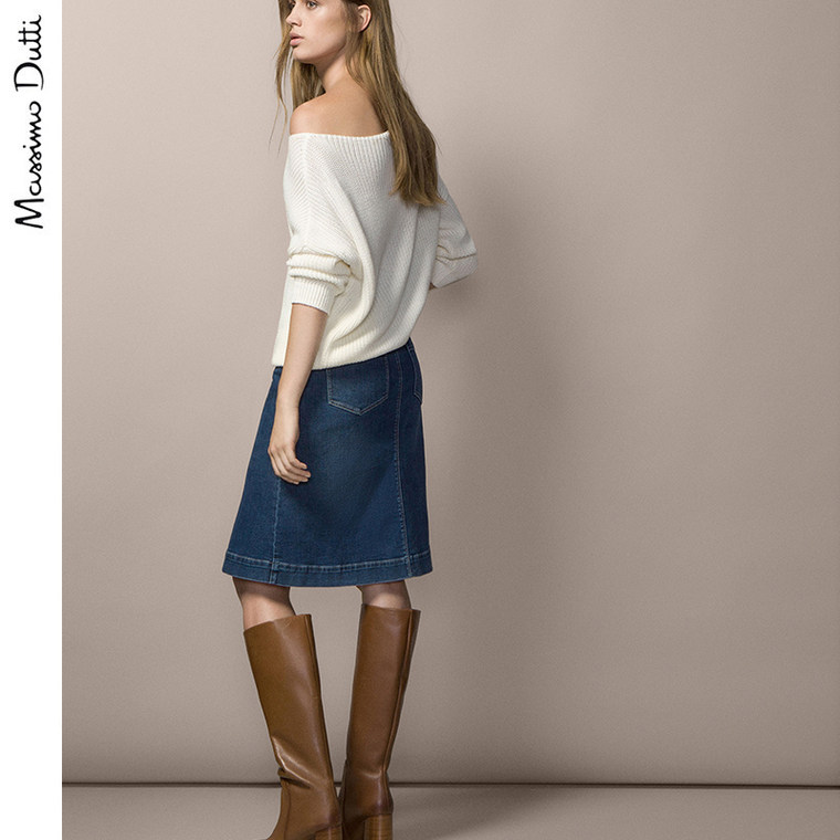 Massimo Dutti 女装 纽扣饰裙 05207838427