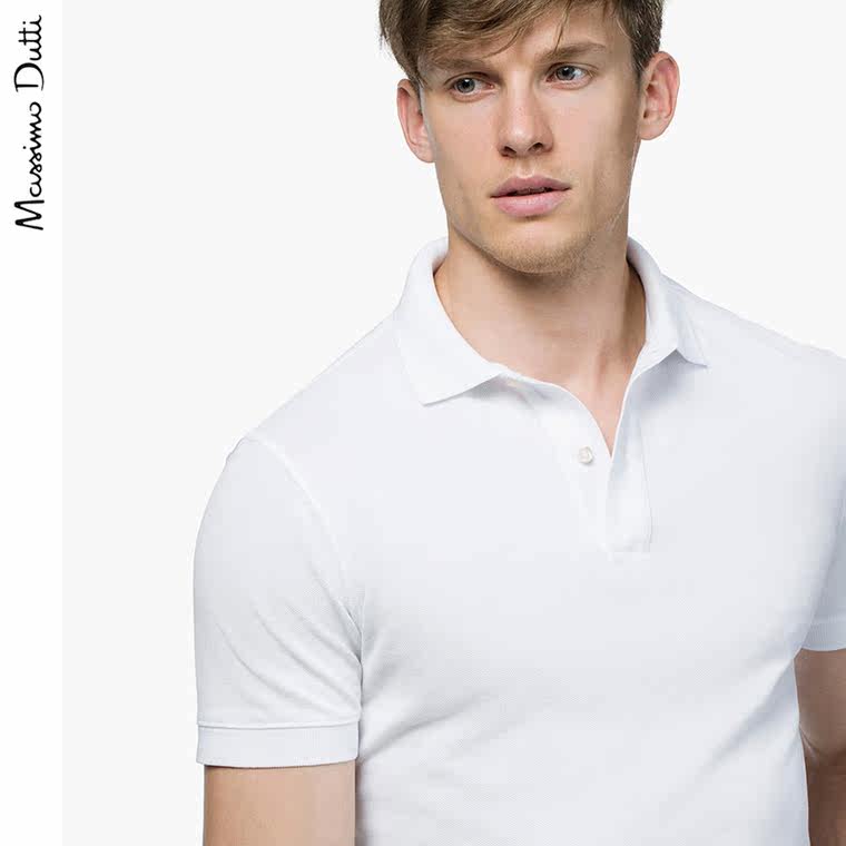 Massimo Dutti 男装 全棉基本款高尔夫球衫 00723205250