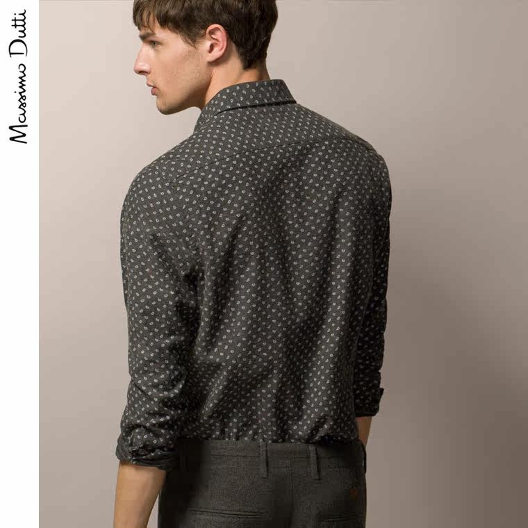 Massimo Dutti 男装 全棉图案衬衫 00143383812