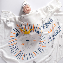 Summer 2 layers of yarn bamboo fiber baby cover blanket soft breathable baby towel cartoon by children bath towel ice silk blanket